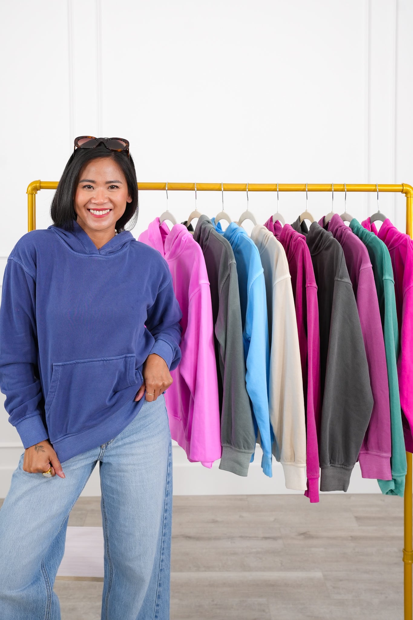 Door Busters! Zenana Soft Fleece Pigment Dye Kangaroo Pocket Hoodie