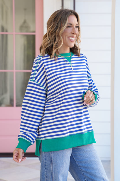 Stripe Long Sleeve Knit Top