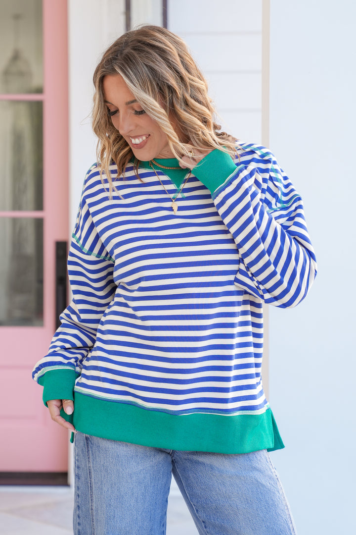 Stripe Long Sleeve Knit Top