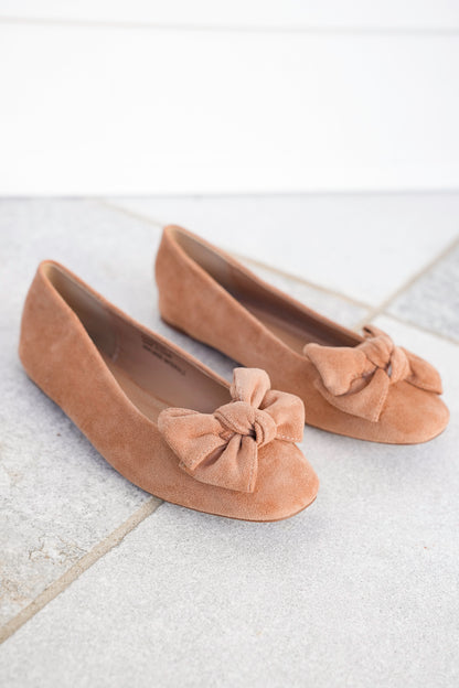 Corky's "Sugar Rush" Vegan Suede Ballet Flats with Bow Accent
