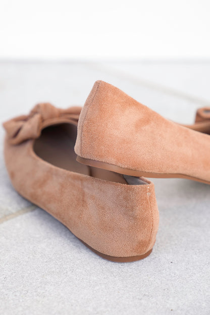 Corky's "Sugar Rush" Vegan Suede Ballet Flats with Bow Accent