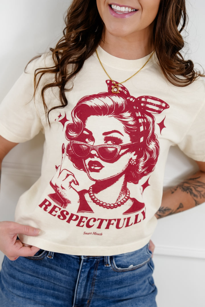 Plus/Reg Short Sleeve "Respectfully" Graphic Tee