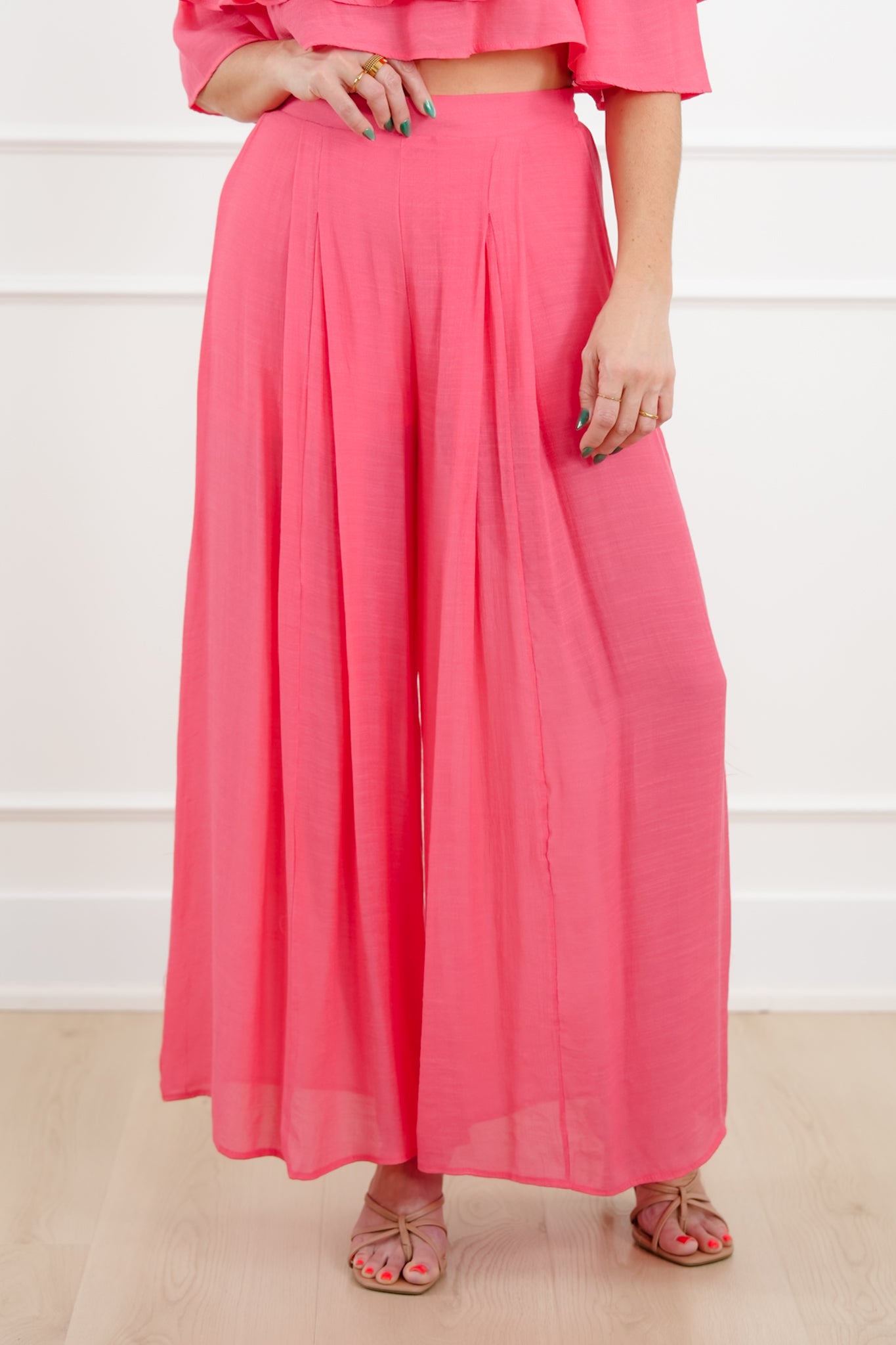 Off Shoulder Ruffle Top and Pant Set