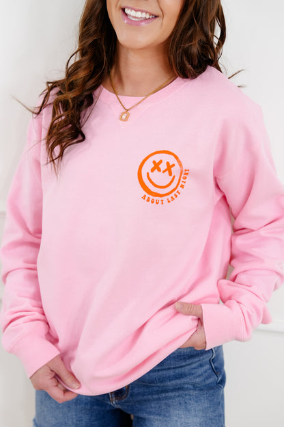 Plus/Reg Long Sleeve "Catch Flights Not Feelings" Graphic Sweatshirt