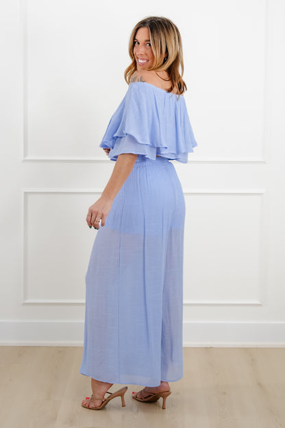 Off Shoulder Ruffle Top and Pant Set