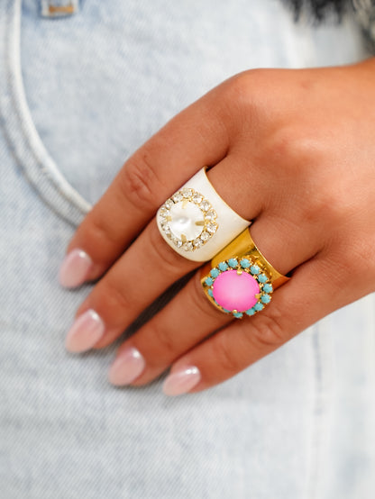 TOVA Jacci Gold Plated Crystal Ring