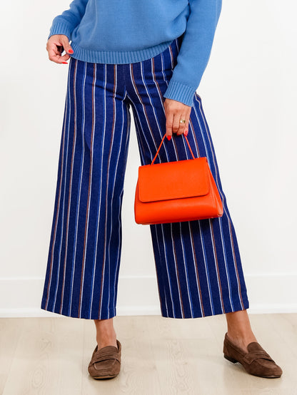 Multi Stripe Print High Waist Wide Leg Pants