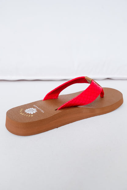 Yellow Box Textured Strap Foam Flip Flops