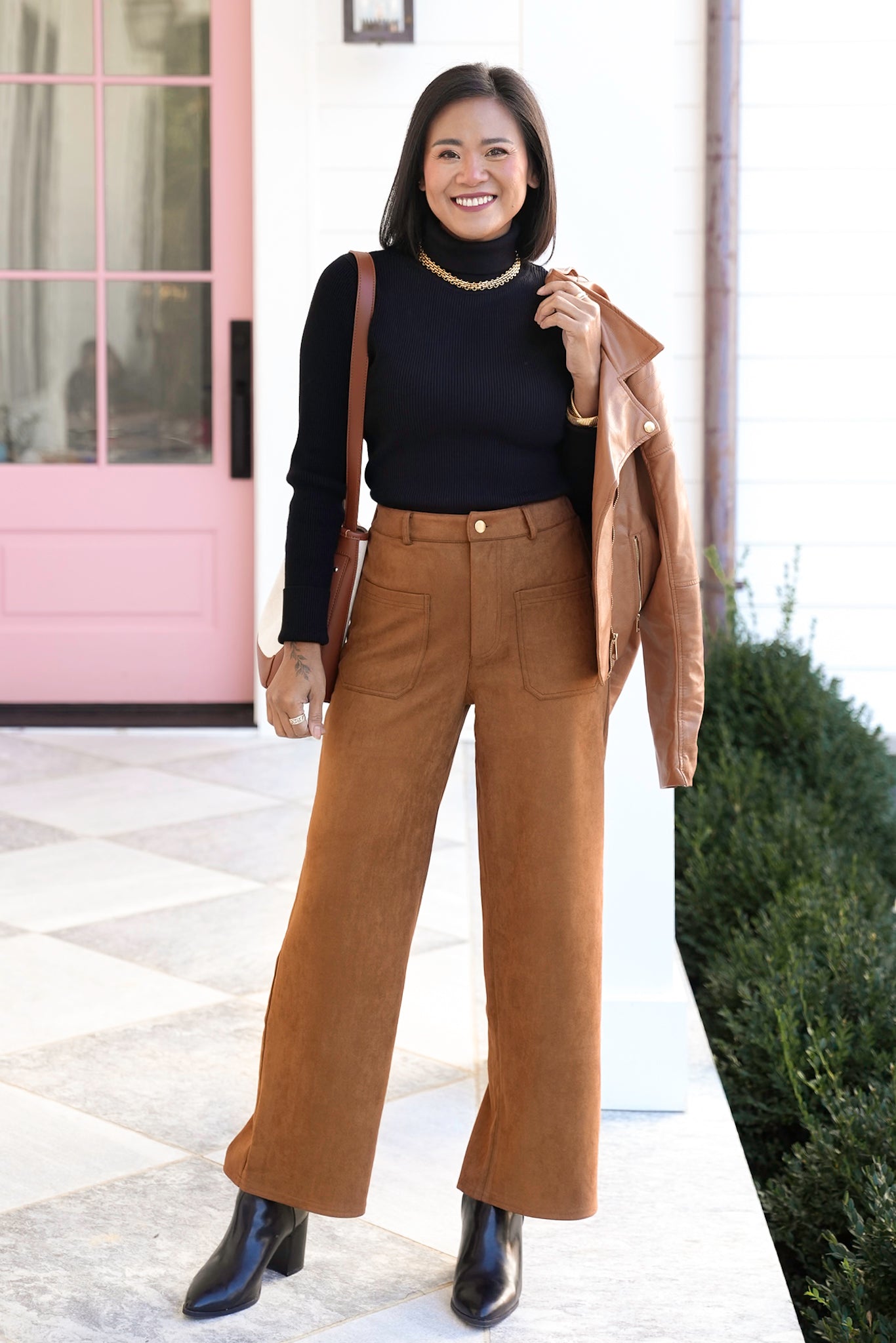 Ribbed Long Sleeve Turtleneck Sweater Top