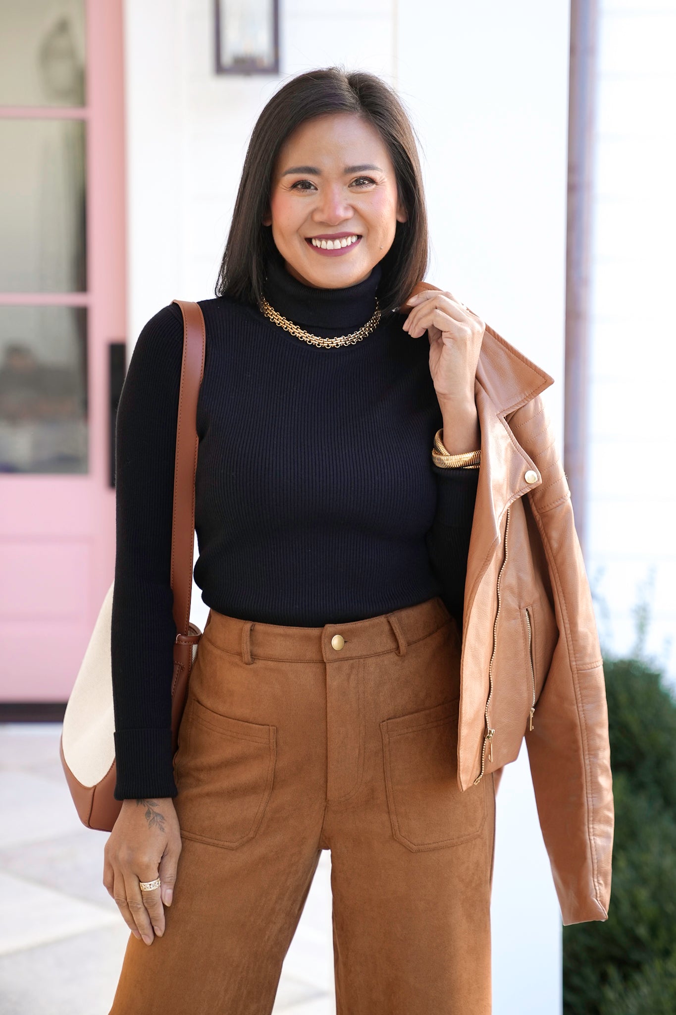 Ribbed Long Sleeve Turtleneck Sweater Top