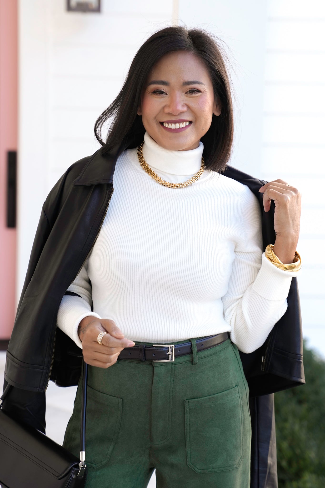 Ribbed Long Sleeve Turtleneck Sweater Top