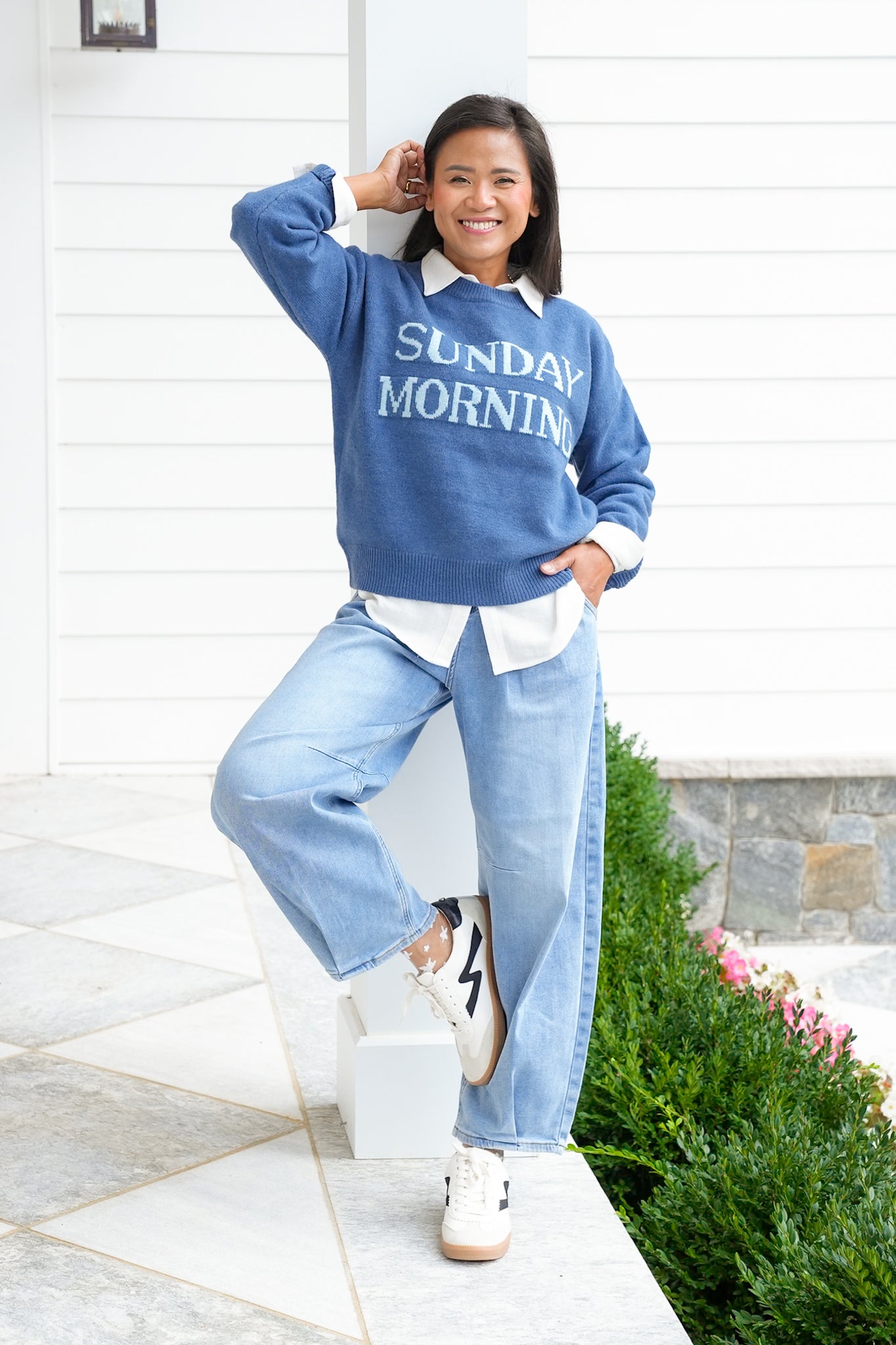Long Sleeve "Sunday Morning" Pullover Sweater