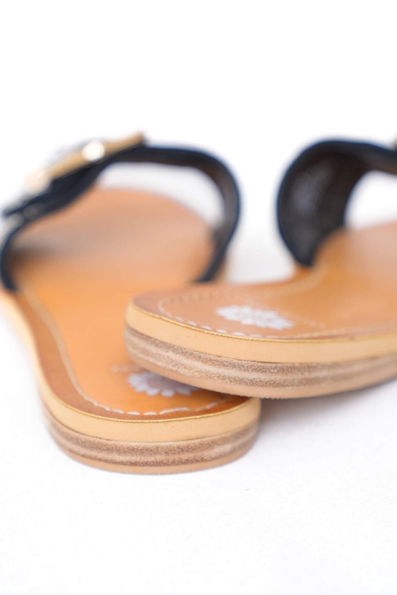 Yellow Box Woven Buckle Slide Sandals