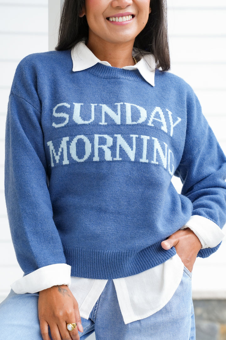 Long Sleeve "Sunday Morning" Pullover Sweater