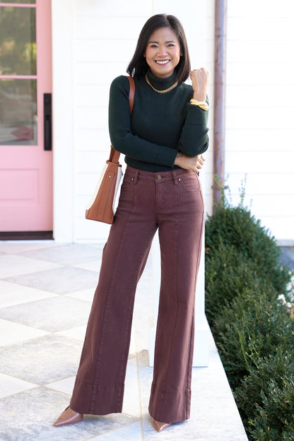 Ribbed Long Sleeve Turtleneck Sweater Top