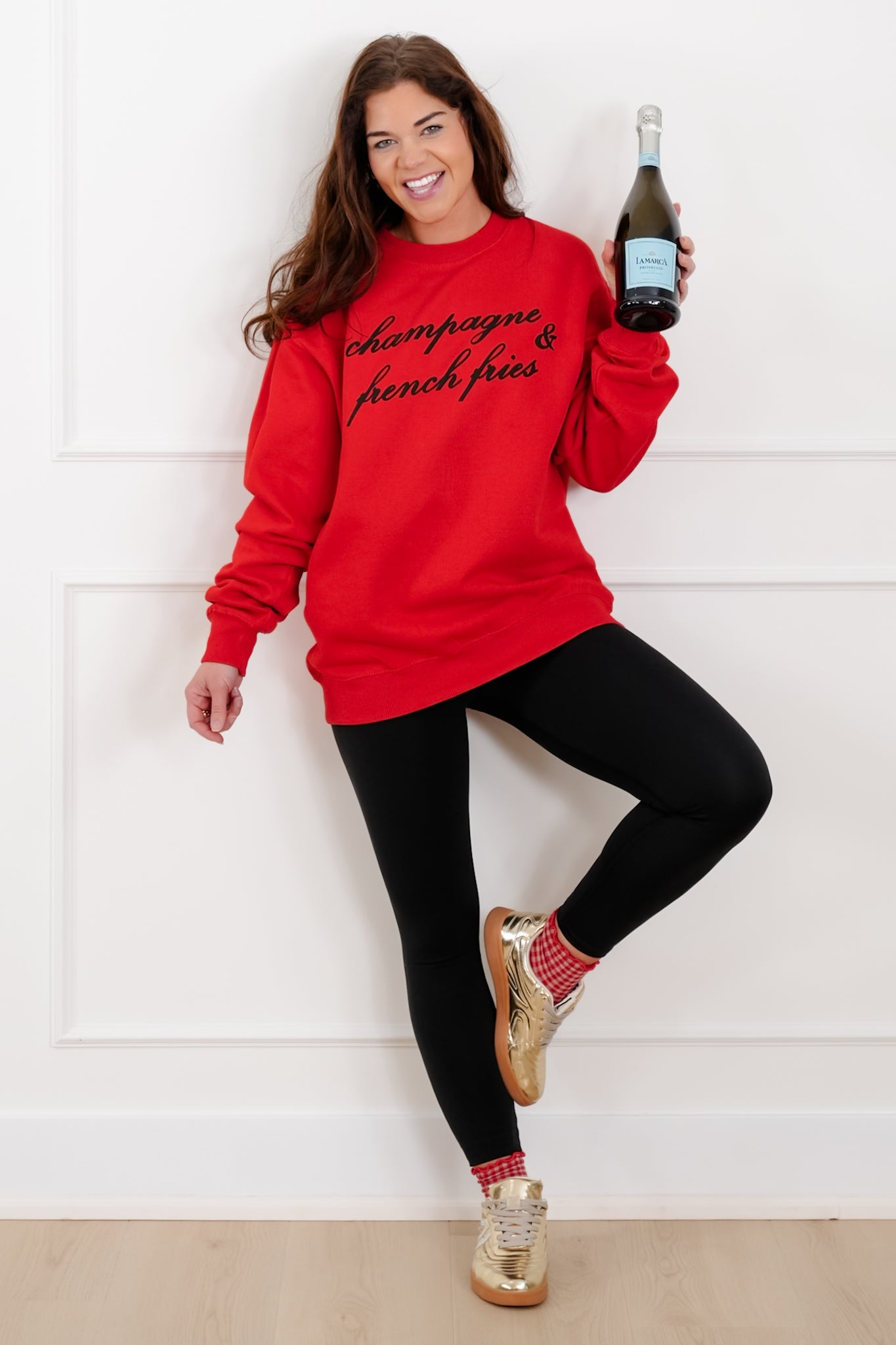 Long Sleeve "Champagne & French Fries" Graphic Sweatshirt