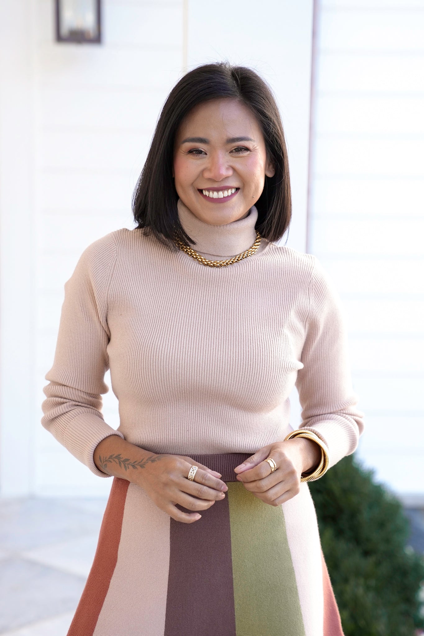 Ribbed Long Sleeve Turtleneck Sweater Top