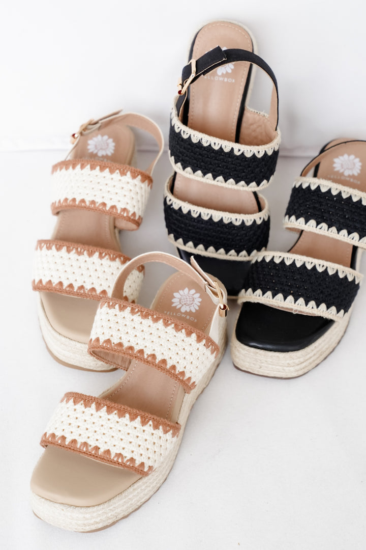 Yellow Box Woven Platform Espadrille Sandals with Adjustable Strap
