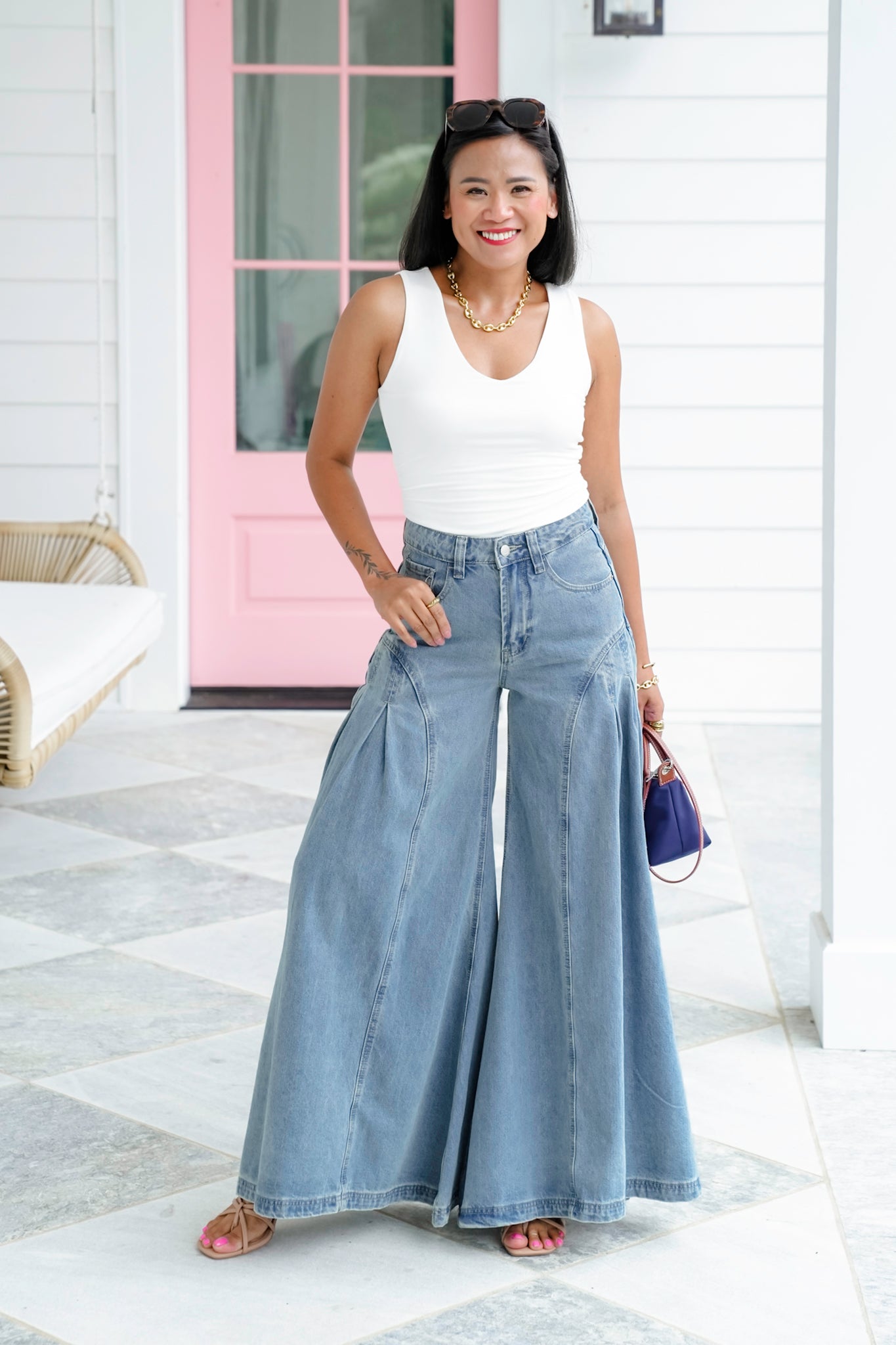 Sleeveless V Neck Bodysuit with Ruching Detail