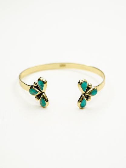 BOHO SOL Triple Teardrop Brass Cuff