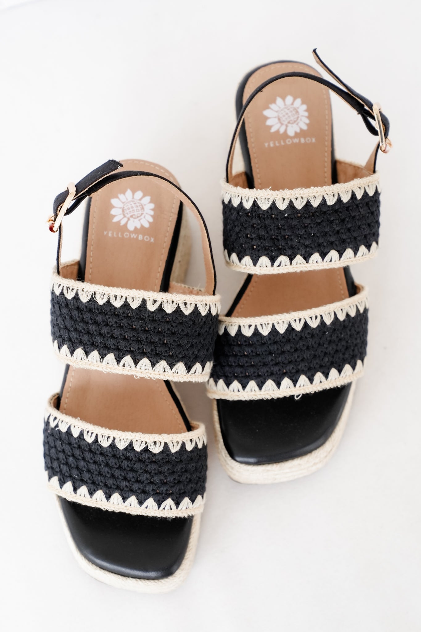 Yellow Box Woven Platform Espadrille Sandals with Adjustable Strap