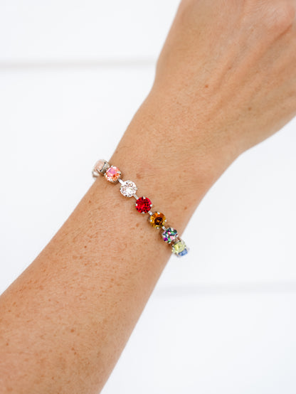 TOVA Small Izzy Silver Plated Crystal Bracelet In Silver Bohemian Fairy
