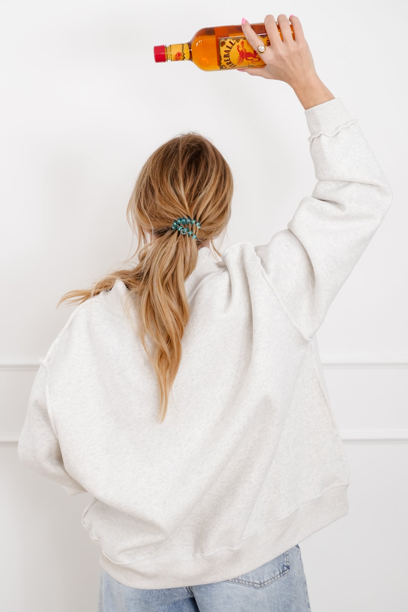 Long Sleeve Reversible "Fireball/Hungover" Graphic Sweatshirt