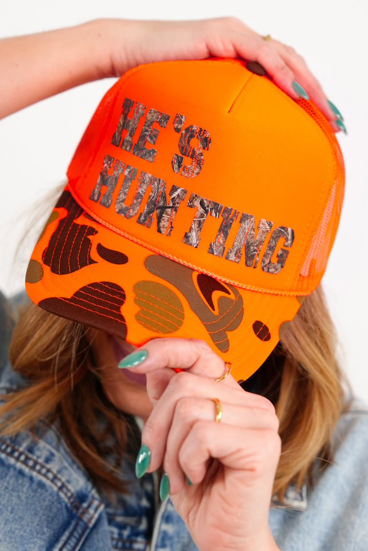 "He's Hunting" Trucker Hat