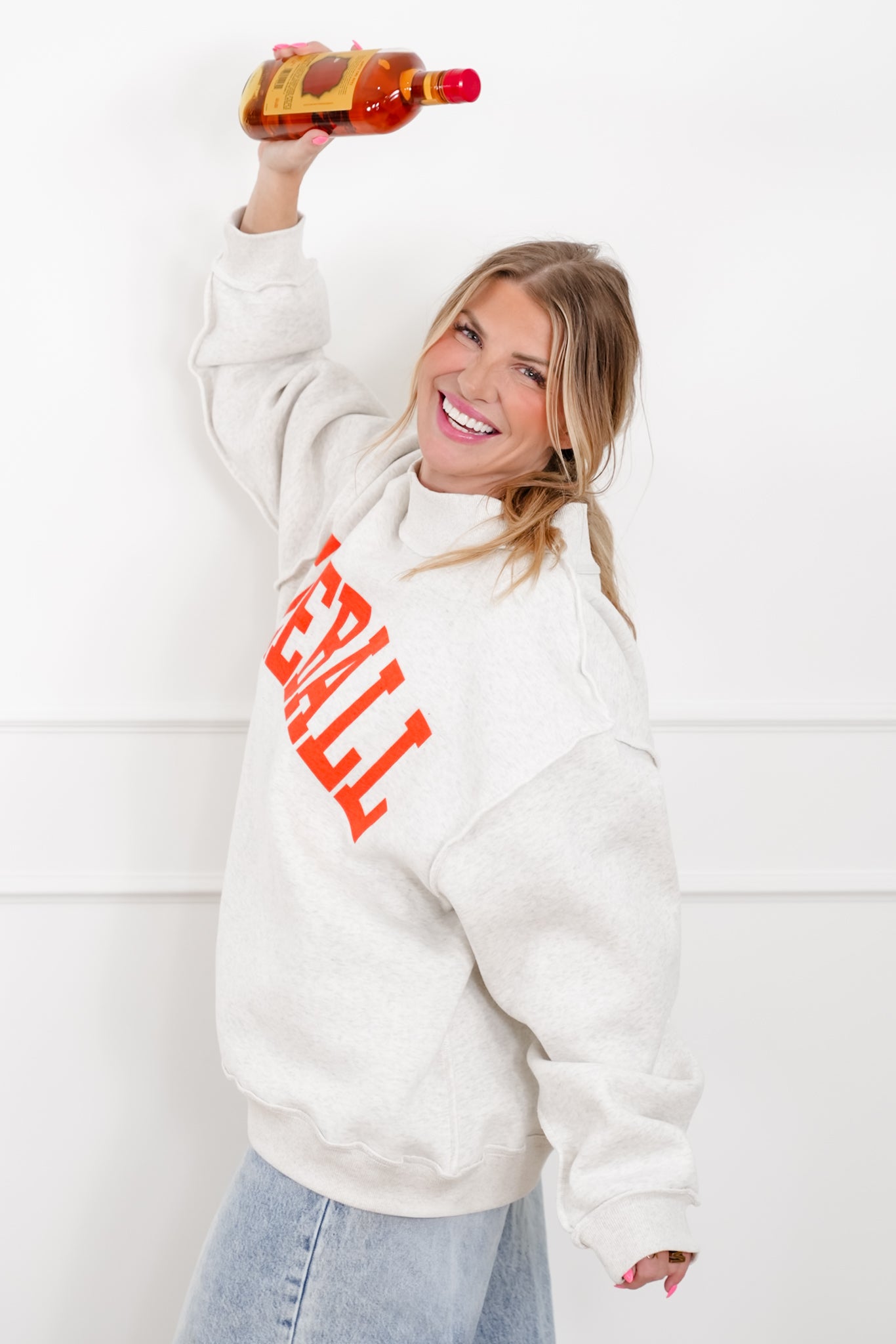 Long Sleeve Reversible "Fireball/Hungover" Graphic Sweatshirt