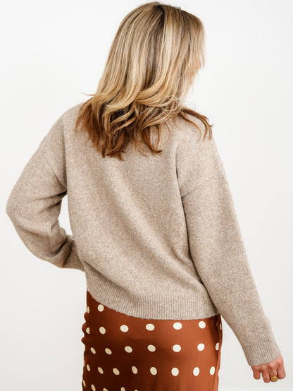 Western Buffalo Motif Long Sleeve Pullover Sweater