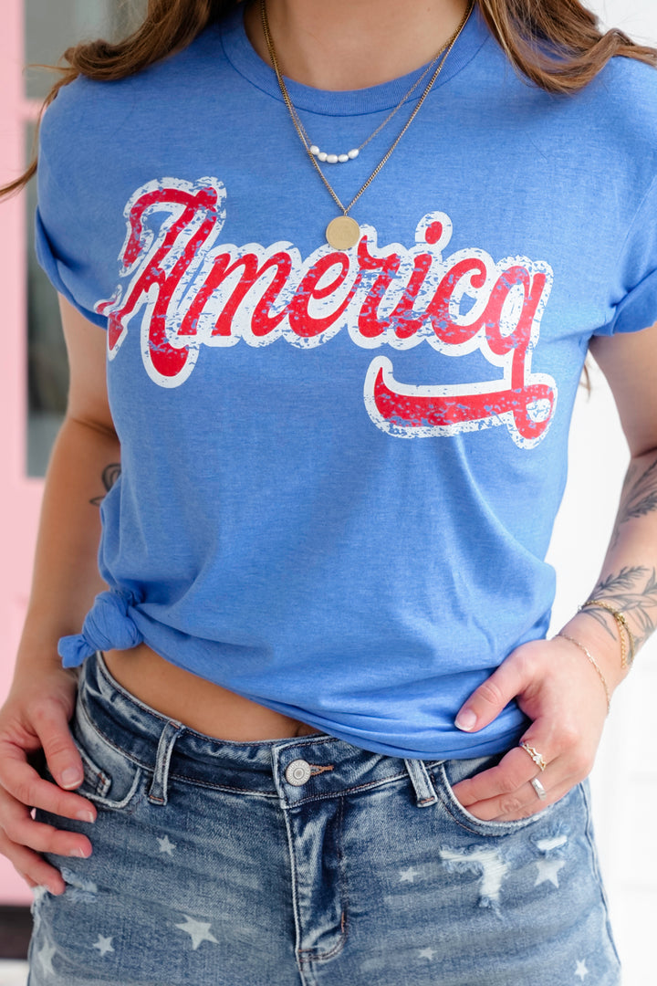 Plus/Reg Short Sleeve "America" Graphic Tee
