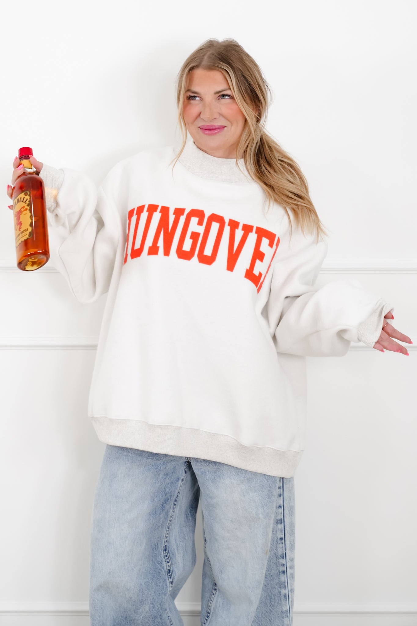 Long Sleeve Reversible "Fireball/Hungover" Graphic Sweatshirt