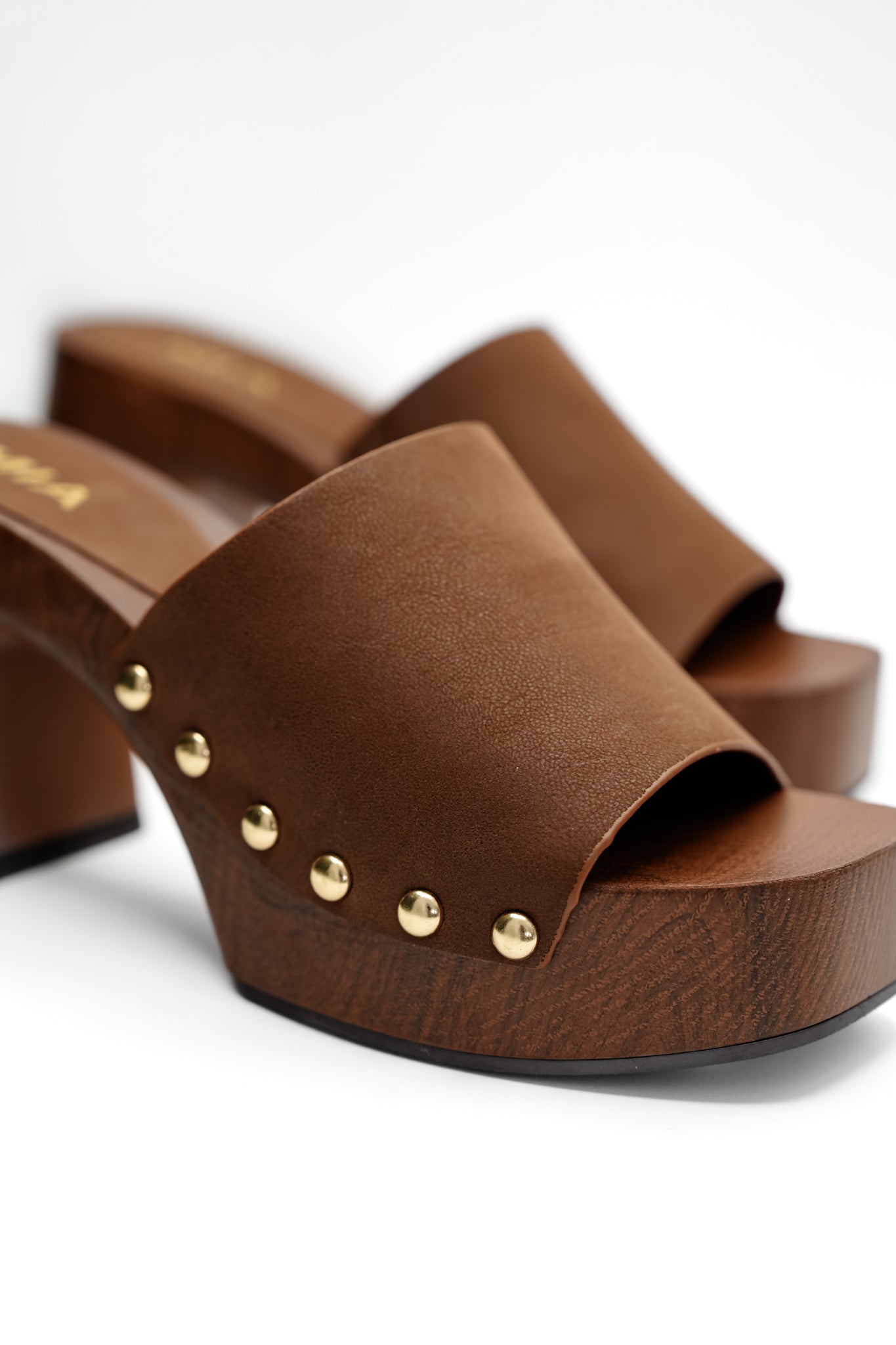 MIA Studded Platform Clog Mule with Block Heel