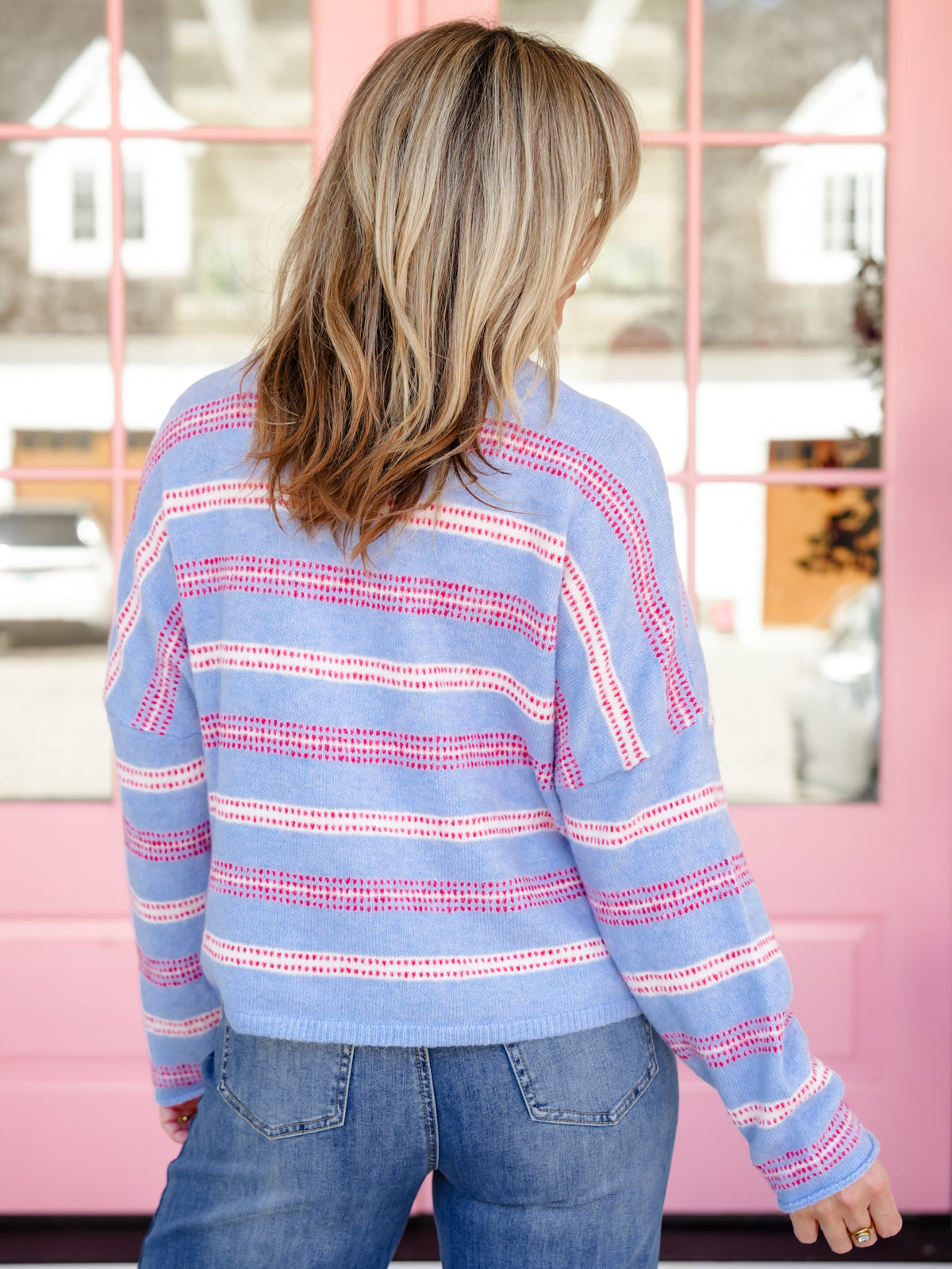 Striped Button Down Long Sleeves Sweater Cardigan - Freckled Poppy