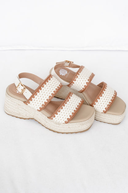 Yellow Box Woven Platform Espadrille Sandals with Adjustable Strap