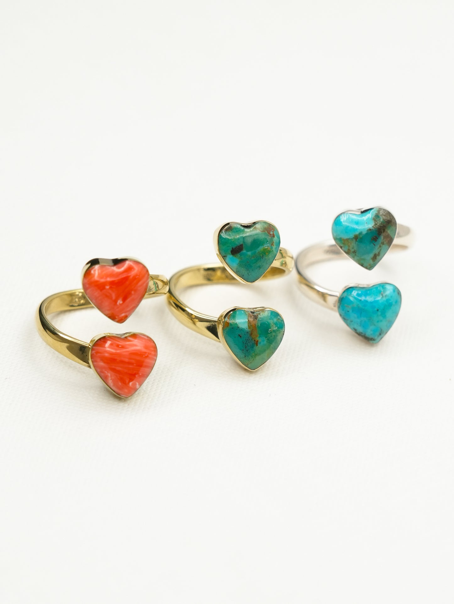 BOHO SOL Double Heart Adjustable Ring