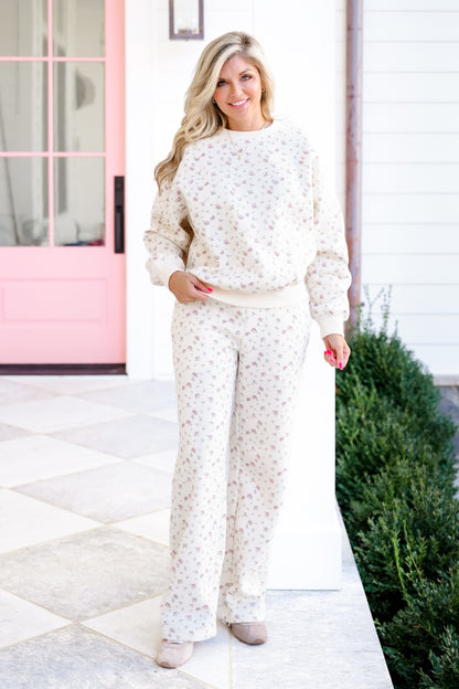 Ivory Floral Long Sleeve Sweatshirt