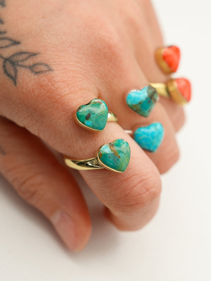 BOHO SOL Double Heart Adjustable Ring