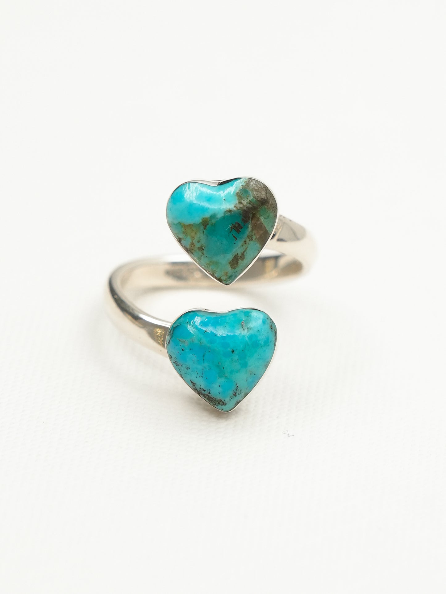 BOHO SOL Double Heart Adjustable Ring