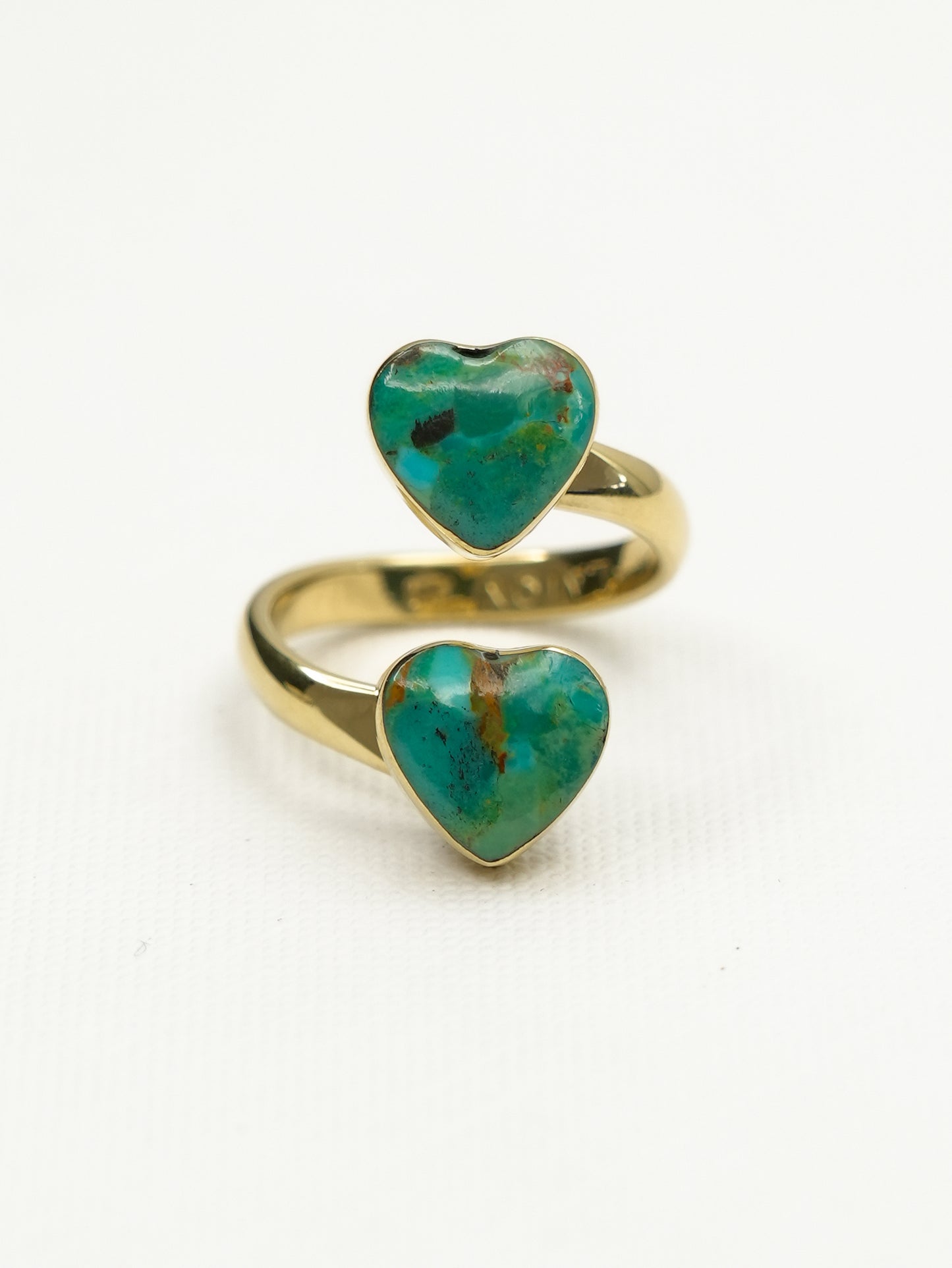BOHO SOL Double Heart Adjustable Ring