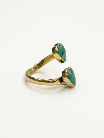 BOHO SOL Double Heart Adjustable Ring