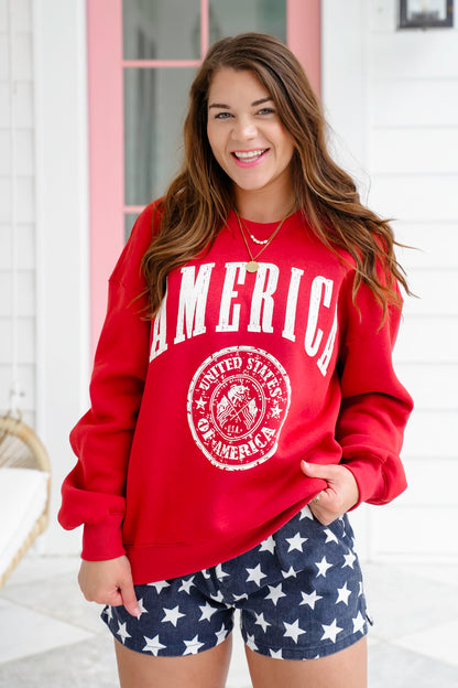 Restock! Long Sleeve "America" Graphic Sweatshirt