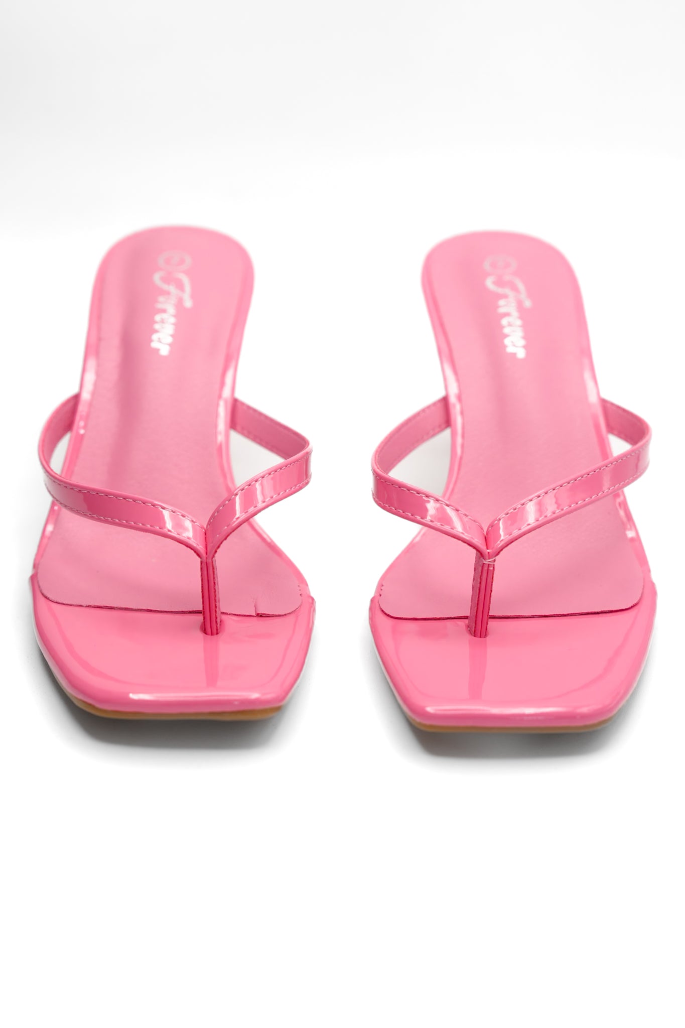 Square Toe Thong Kitten Heel Sandal