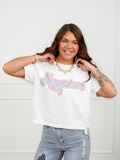 Plus/Reg Short Sleeve "America" Graphic Tee
