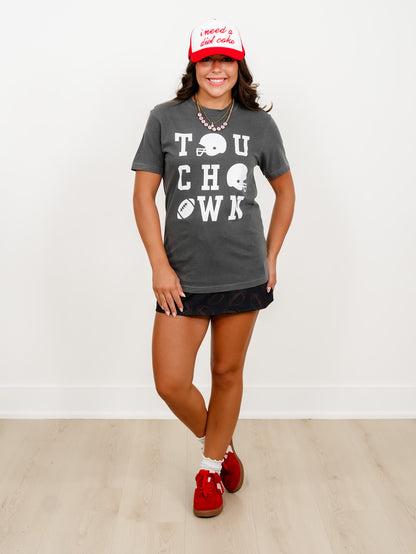 Plus/Reg Short Sleeve Touchdown Graphic Tee - Freckled Poppy
