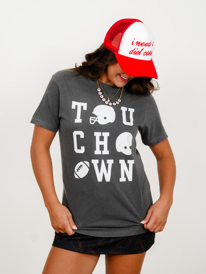 Plus/Reg Short Sleeve Touchdown Graphic Tee - Freckled Poppy