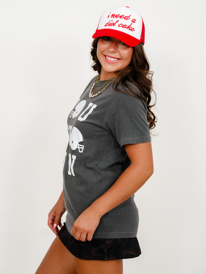 Plus/Reg Short Sleeve Touchdown Graphic Tee - Freckled Poppy