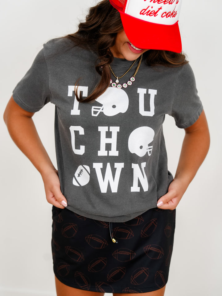 Plus/Reg Short Sleeve Touchdown Graphic Tee - Freckled Poppy