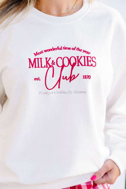 Long Sleeve "Milk And Cookies Club" Sweatshirt