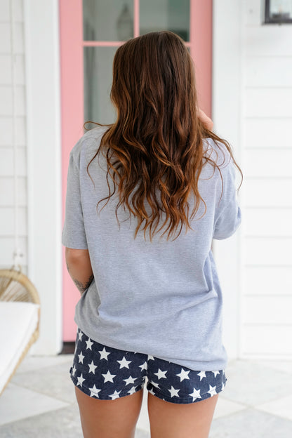 Plus/Reg Short Sleeve "She Loves Jesus and America Too" Graphic Tee